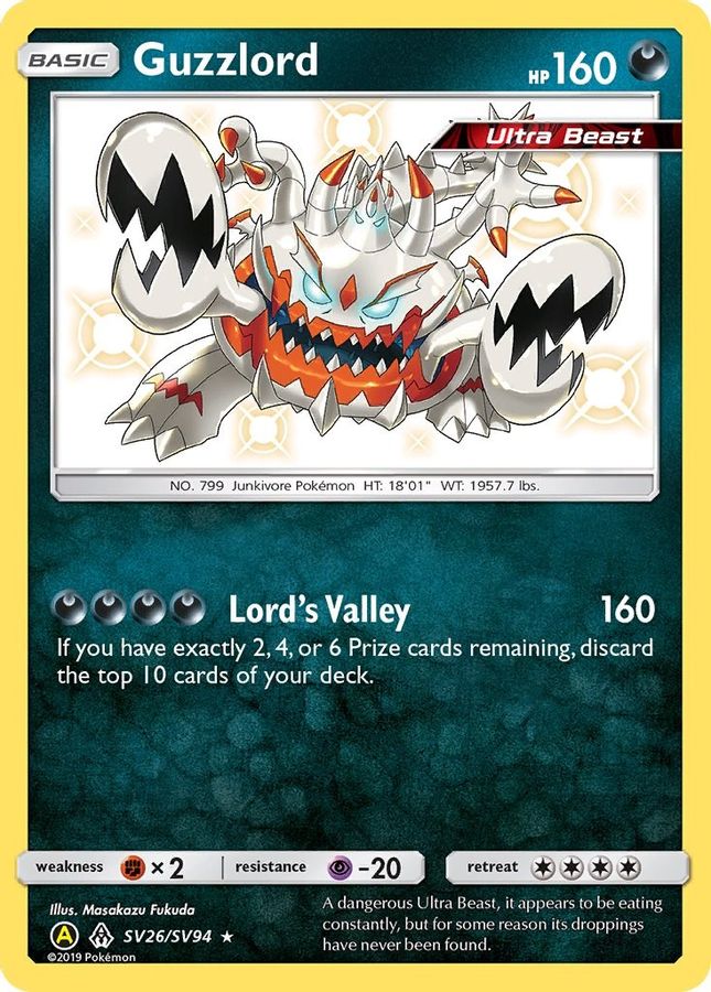 Buy Pokemon cards Australia - Guzzlord SV26/SV94 - Premium Raw Card from Monster Mart - Pokémon Card Emporium - Shop now at Monster Mart - Pokémon Cards Australia. Baby Shiny, Hidden Fates, MMB10, New 8 Apr, Shiny Holo Rare, Shiny Vault