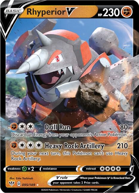 Buy Pokemon cards Australia - Rhyperior V 095/189 - Premium Raw Card from Monster Mart - Pokémon Card Emporium - Shop now at Monster Mart - Pokémon Cards Australia. Darkness Ablaze, NEW 30 Apr