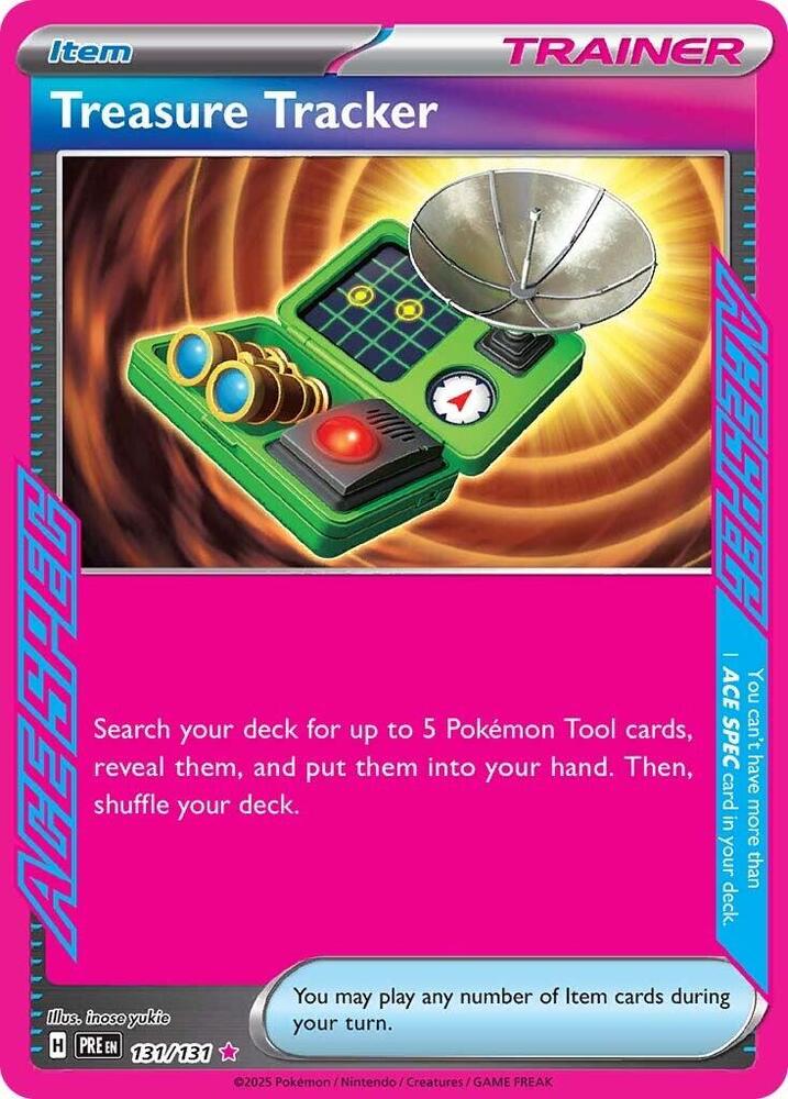 Buy Pokemon cards Australia - Treasure Tracker 131/131 - Premium Raw Card from Monster Mart - Pokémon Card Emporium - Shop now at Monster Mart - Pokémon Cards Australia. ACE SPEC Rare, NEW 30 Apr, Prismatic Evolutions, Trainer