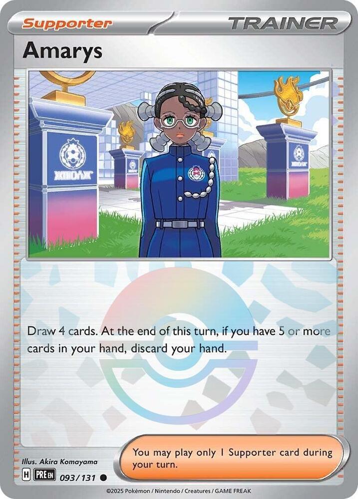 Buy Pokemon cards Australia - Amarys 093/131 Poke Ball - Premium Raw Card from Monster Mart - Pokémon Card Emporium - Shop now at Monster Mart - Pokémon Cards Australia. NEW 11 Feb, Poke Ball, Prismatic Evolutions