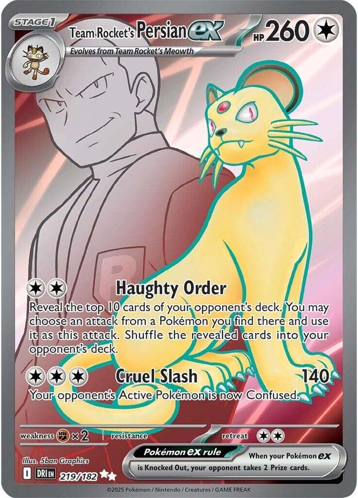 Team Rocket's Persian EX 219/182