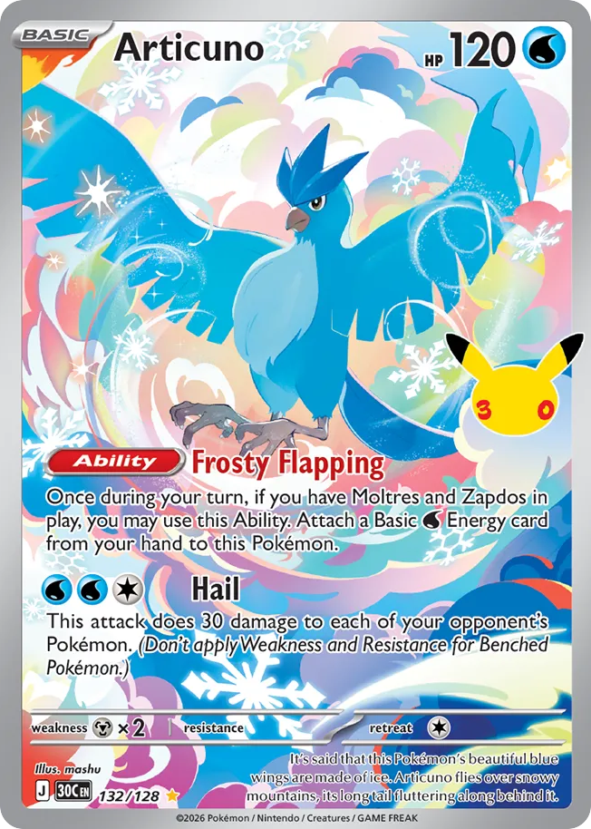 Articuno 132/128 - Monster Mart - Pokémon Cards Australia