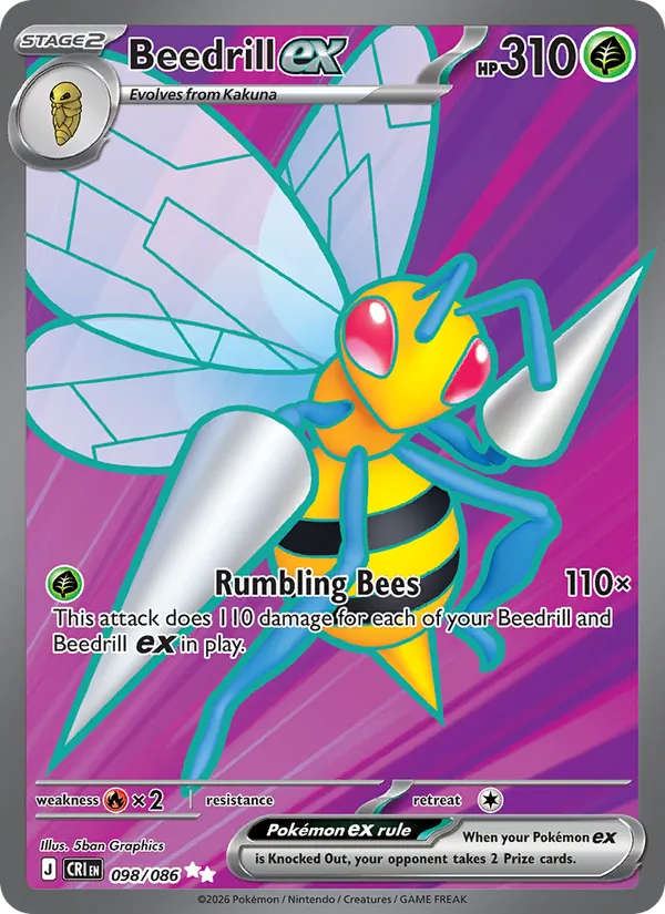 Beedrill EX 098/086 - Monster Mart - Pokémon Cards Australia