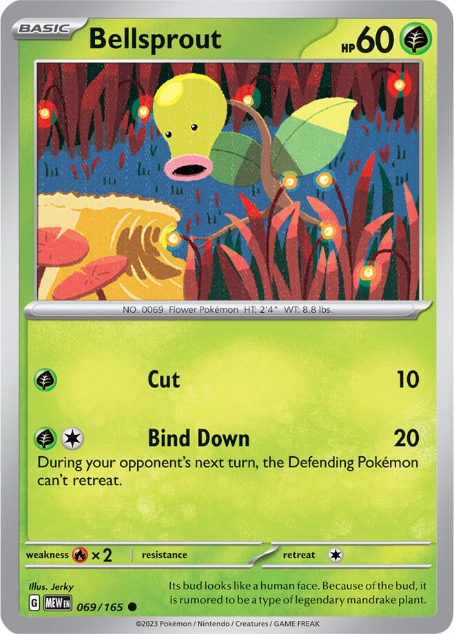 Bellsprout Reverse Holo 069/165 - Monster Mart - Pokémon Cards Australia