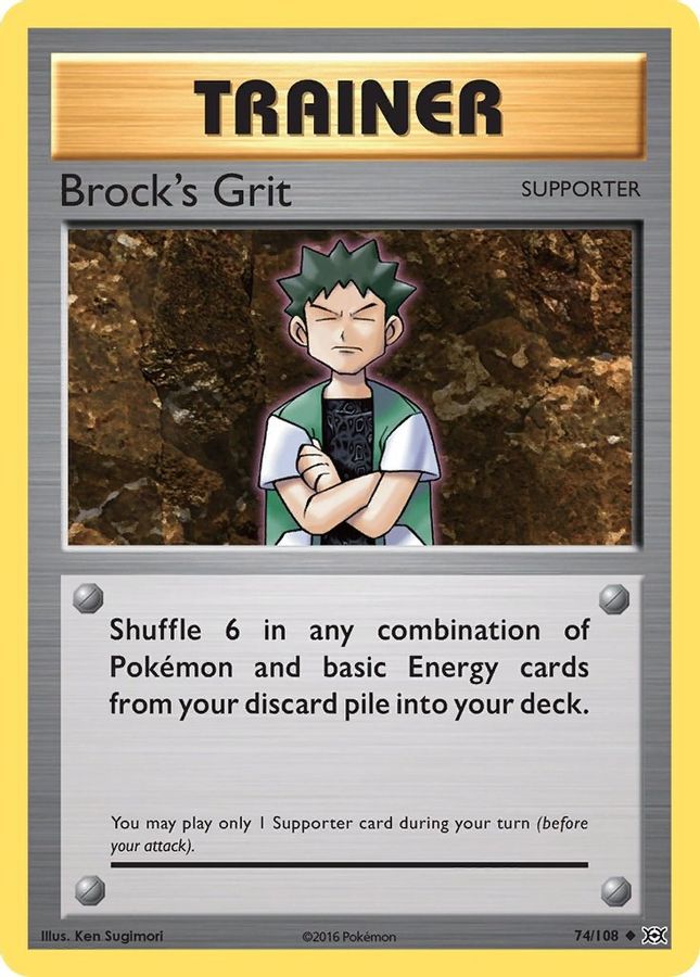 Brock's Grit Reverse Holo 74/108 - Monster Mart - Pokémon Cards Australia