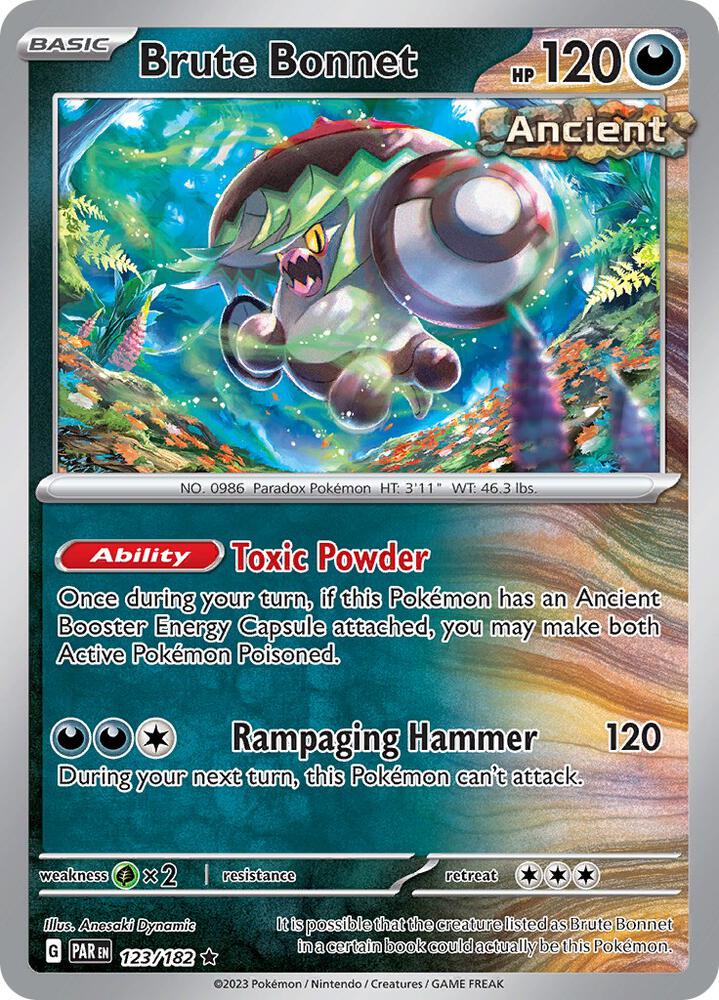 Brute Bonnet Reverse Holo 132/182 - Monster Mart - Pokémon Cards Australia