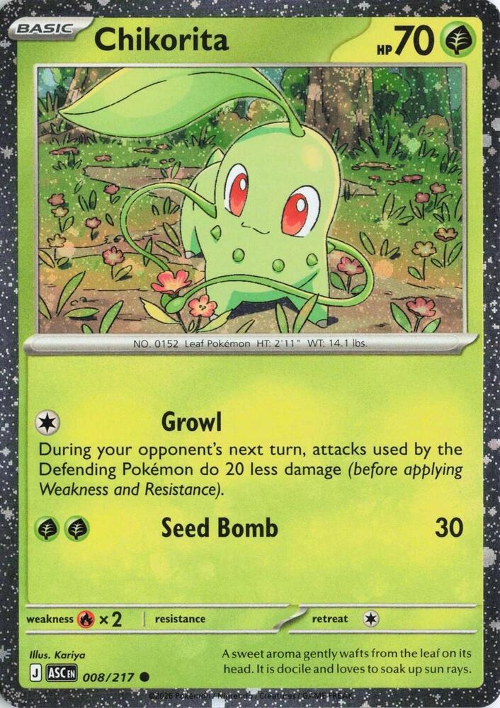 Chikorita 008/217 Cosmos Holo - Monster Mart - Pokémon Cards Australia