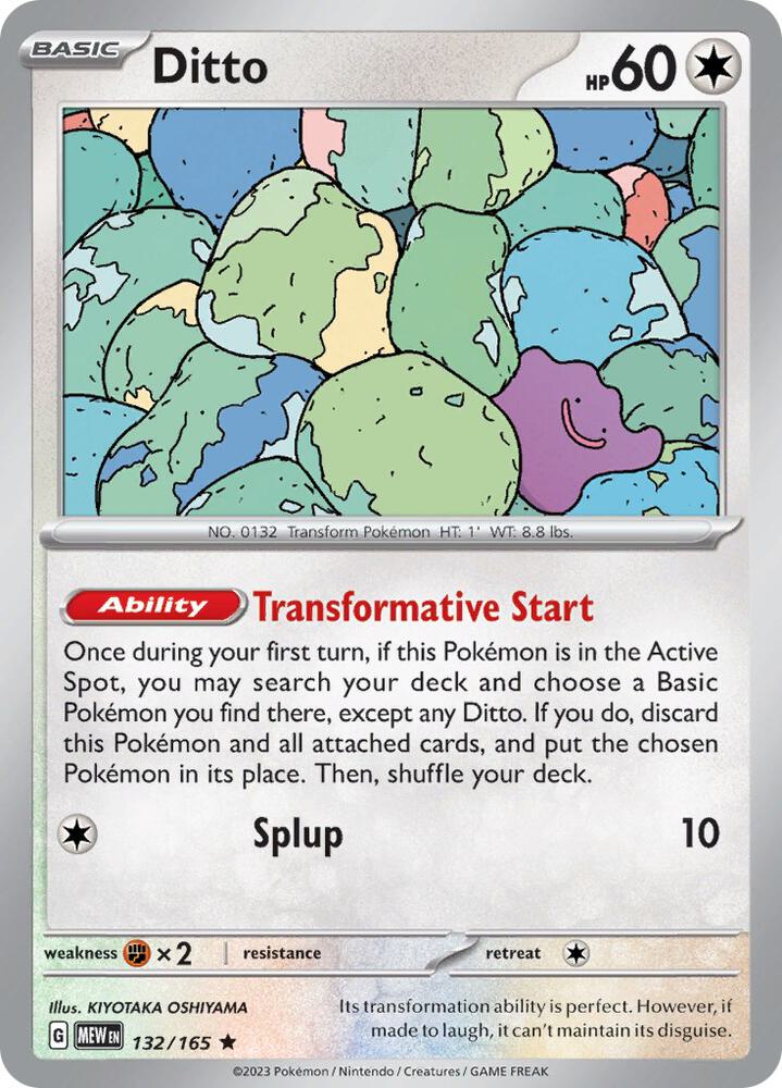 Ditto Reverse Holo 132/165 - Monster Mart - Pokémon Cards Australia