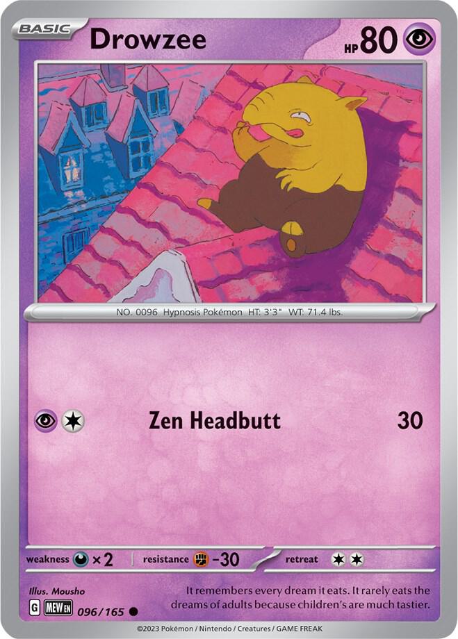 Drowzee Reverse Holo 096/165 - Monster Mart - Pokémon Cards Australia