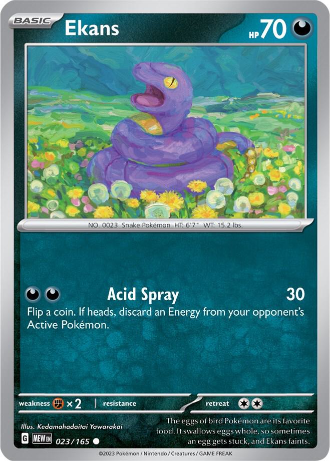 Ekans Reverse Holo 023/165 - Monster Mart - Pokémon Cards Australia