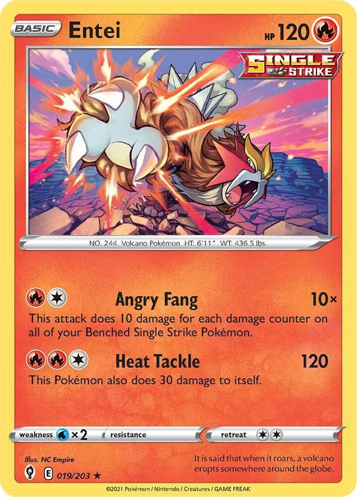Entei Holo 019/203 - Monster Mart - Pokémon Cards Australia