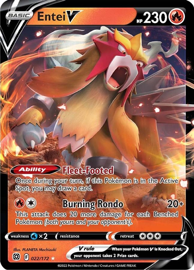 Entei V 022/172 - Monster Mart - Pokémon Cards Australia