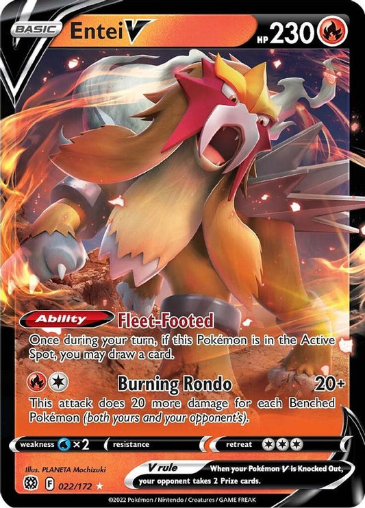 Entei V 022/172 - Monster Mart - Pokémon Cards Australia