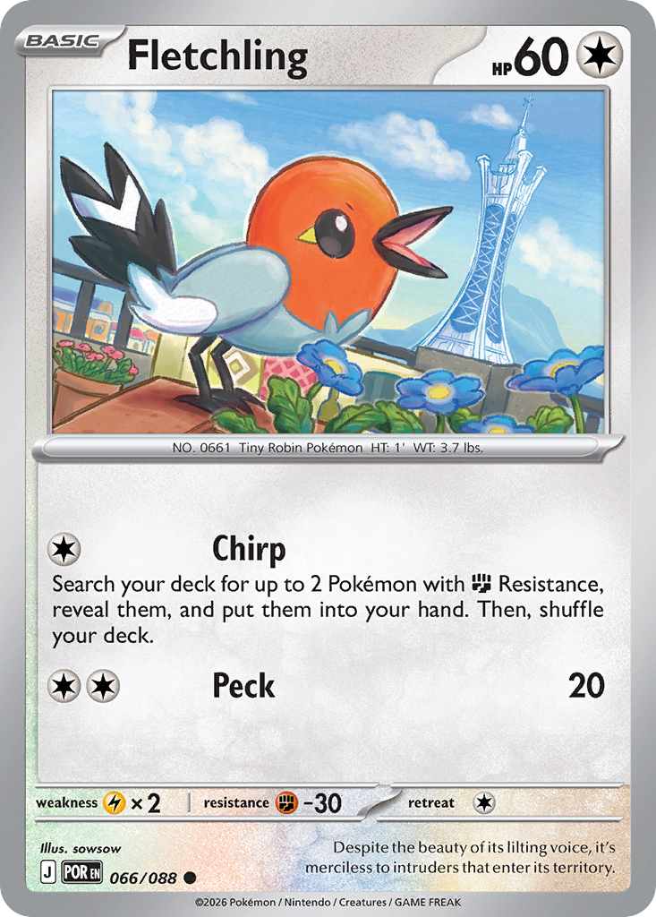 Fletchling Reverse Holo 066/088 - Monster Mart - Pokémon Cards Australia