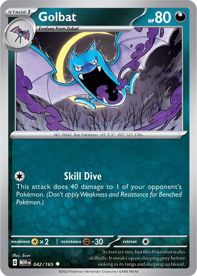 Golbat Reverse Holo 042/165 - Monster Mart - Pokémon Cards Australia