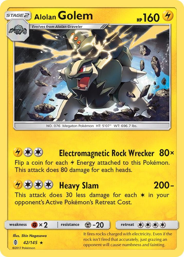 Golem Reverse Holo 42/145 - Monster Mart - Pokémon Cards Australia