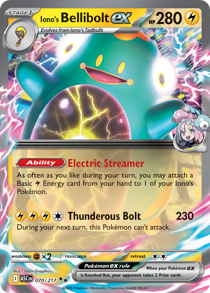 Iono's Bellibolt EX 070/217 - Monster Mart - Pokémon Cards Australia