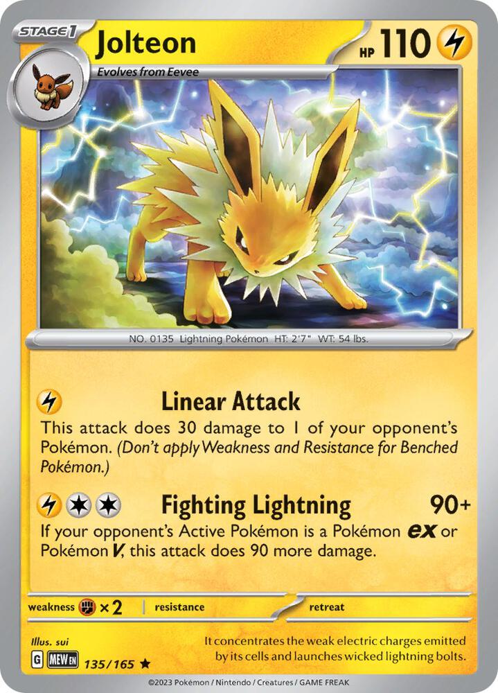 Jolteon Reverse Holo 135/165 - Monster Mart - Pokémon Cards Australia