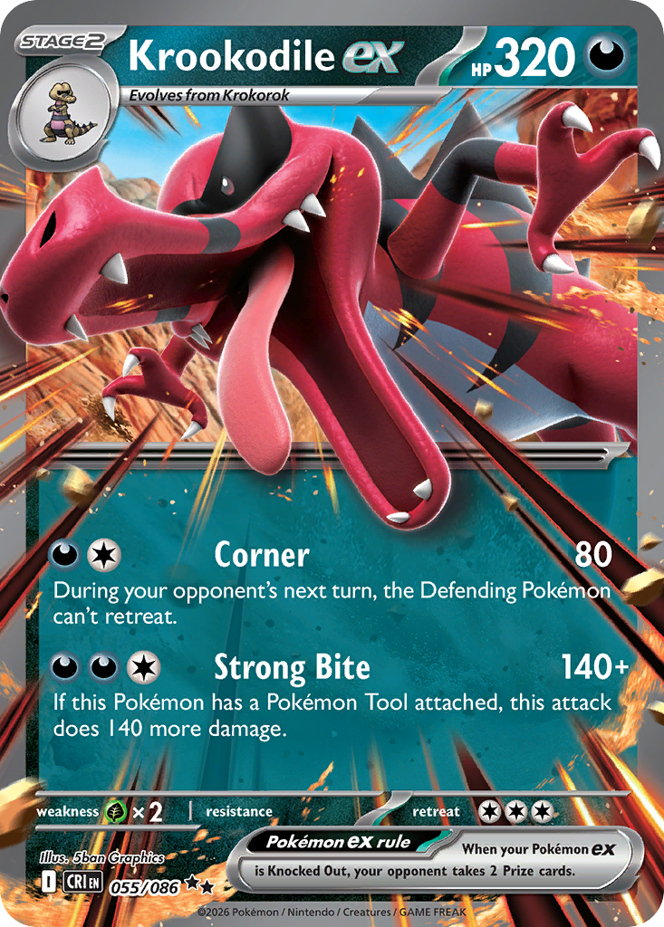Krookodile ex 055/086 - Monster Mart - Pokémon Cards Australia