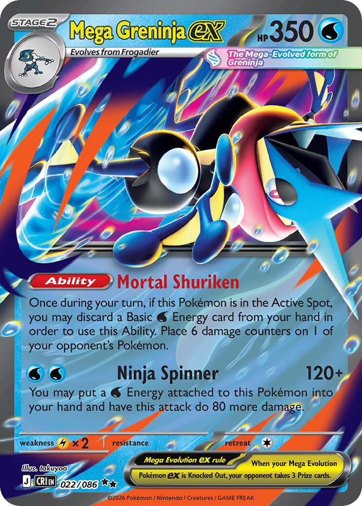 Mega Greninja ex 022/086 - Monster Mart - Pokémon Cards Australia