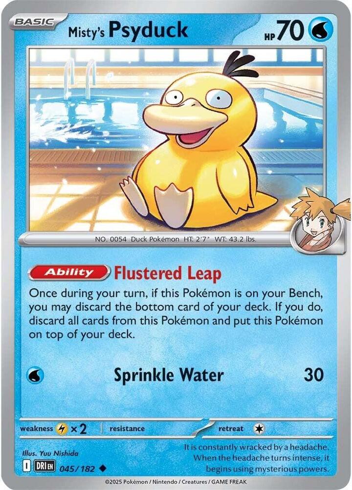 Misty's Psyduck Reverse Holo 045/182 - Monster Mart - Pokémon Cards Australia