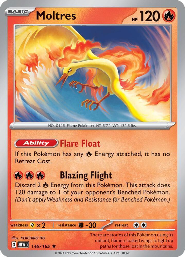 Moltres Holo 146/165 - Monster Mart - Pokémon Cards Australia