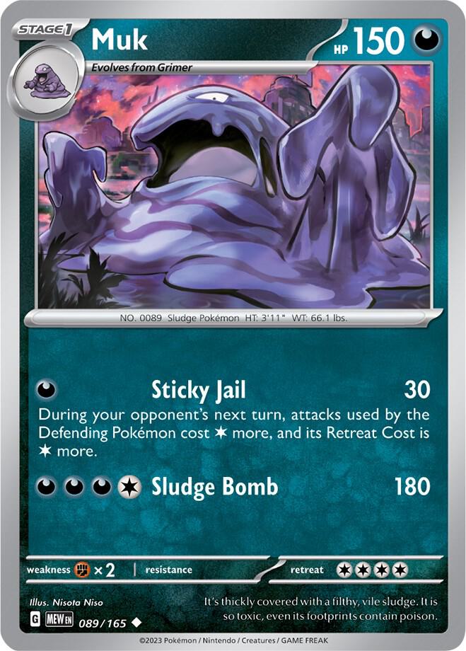 Muk Reverse Holo 089/165 - Monster Mart - Pokémon Cards Australia