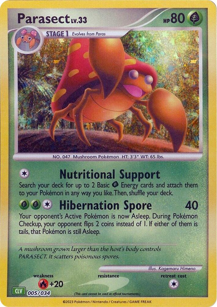 Parasect 005/034 (CLV) - Monster Mart - Pokémon Cards Australia