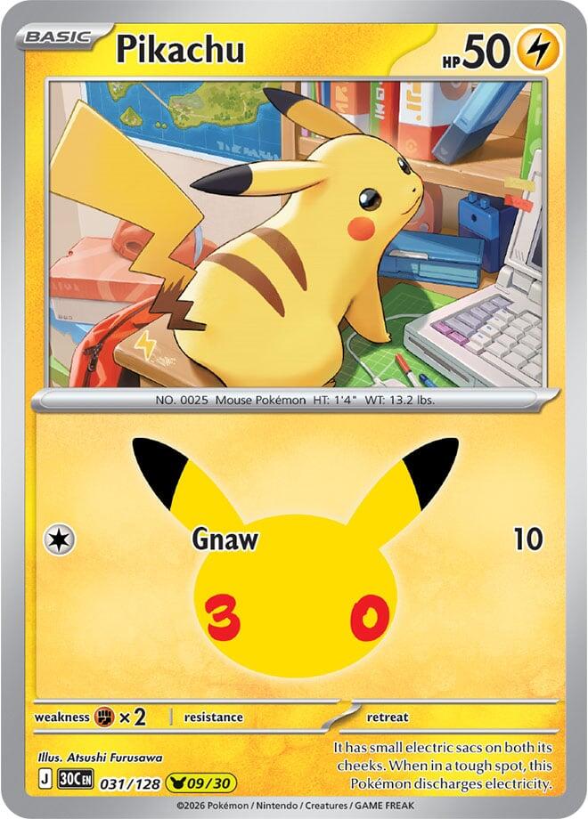 Pikachu 031/128 (09/30) - Monster Mart - Pokémon Cards Australia