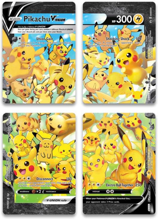 Pikachu V - Union SWSH139 - 142 (4 cards) - Monster Mart - Pokémon Cards Australia