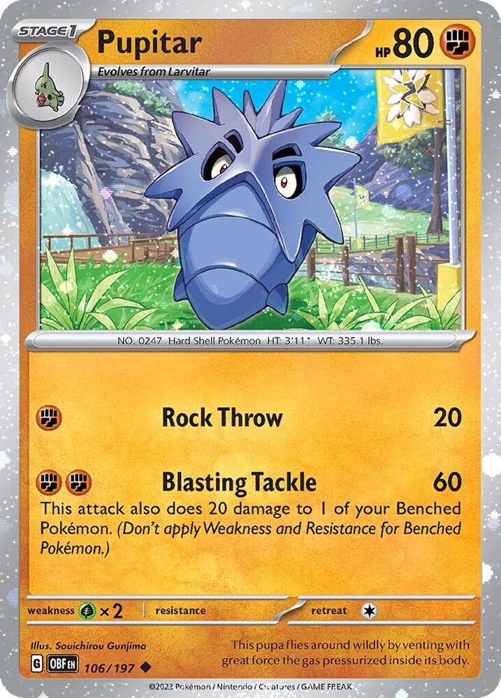 Pupitar Cosmos Holo 106/197 - Monster Mart - Pokémon Cards Australia