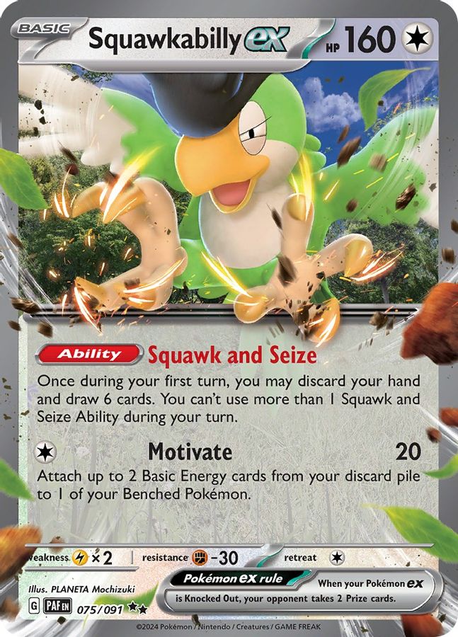 Squawkabilly EX 075/091 - Monster Mart - Pokémon Cards Australia