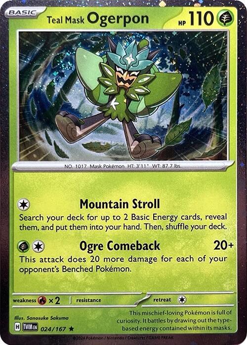 Teal Mask Ogerpon 024/167 Cosmos Holo - Monster Mart - Pokémon Cards Australia
