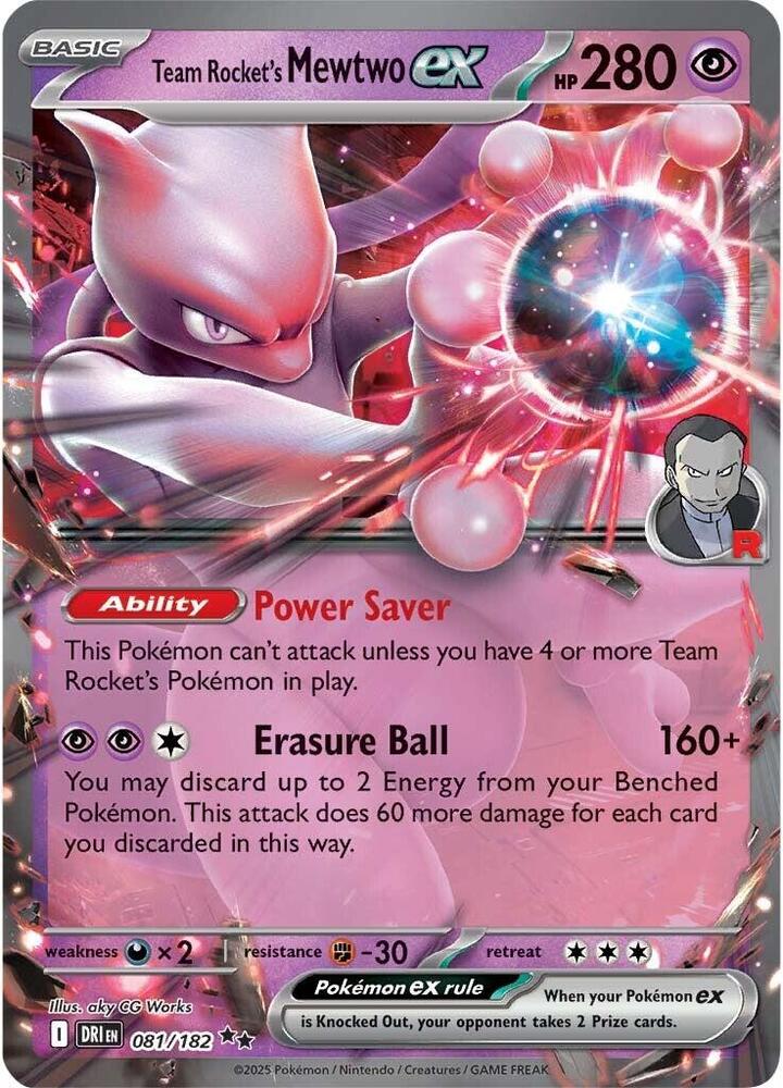 Team Rocket's Mewtwo EX 081/182 - Monster Mart - Pokémon Cards Australia