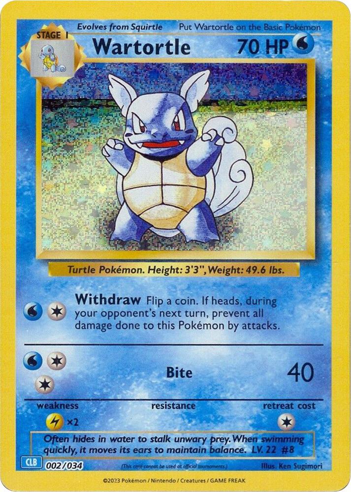 Wartortle 002/034 (CLB) - Monster Mart - Pokémon Cards Australia