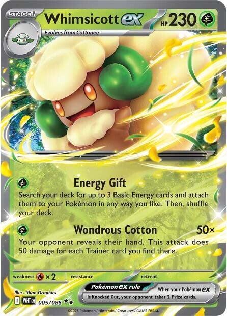 Whimsicott EX 005/086 - Monster Mart - Pokémon Cards Australia