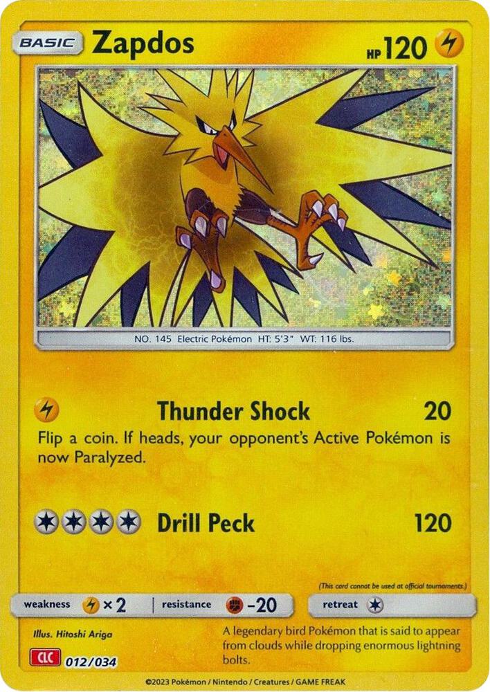 Zapdos 012/034 (CLC) - Monster Mart - Pokémon Cards Australia