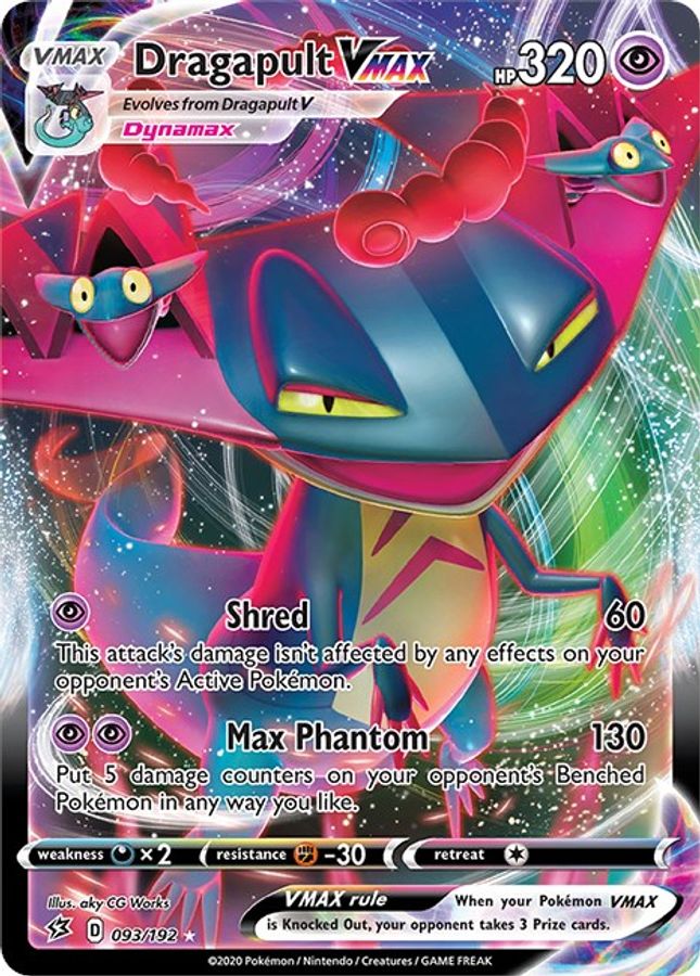 Buy Pokemon cards Australia - Dragapult VMAX 093/192 - Premium Raw Card from Monster Mart - Pokémon Card Emporium - Shop now at Monster Mart - Pokémon Cards Australia. MMB20, Rebel Clash, VMAX