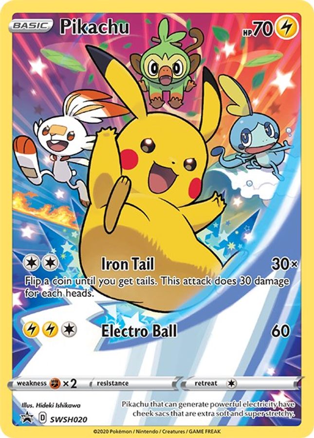 Buy Pokemon cards Australia - Pikachu SWSH020 - Premium Raw Card from Monster Mart - Pokémon Card Emporium - Shop now at Monster Mart - Pokémon Cards Australia. Black Star Promo, MMB10, Promo