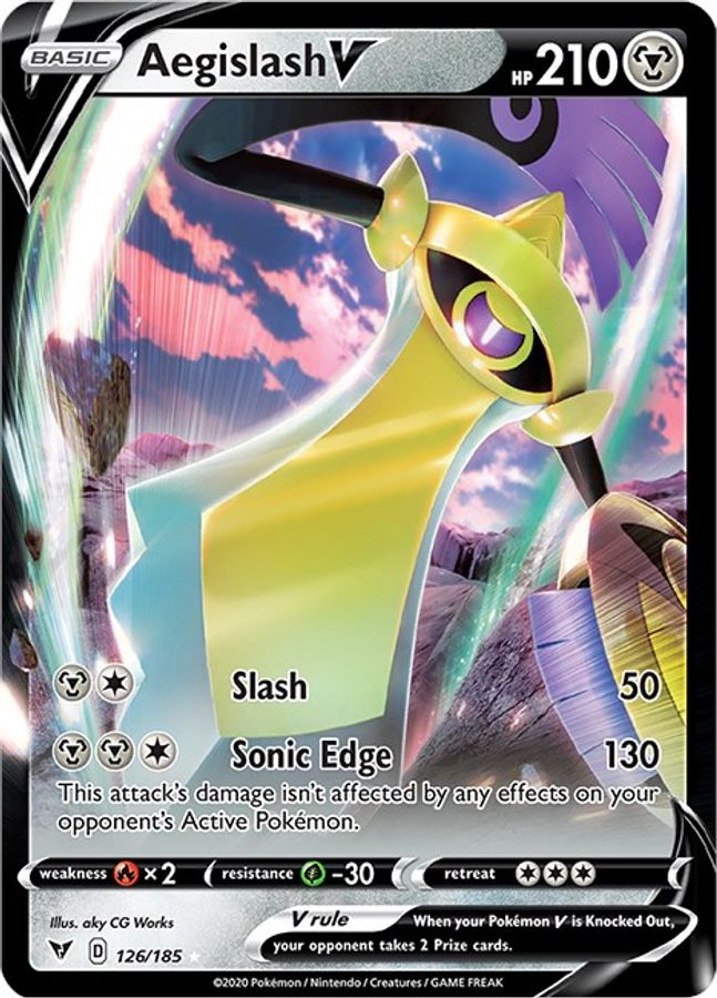 Buy Pokemon cards Australia - Aegislash V 126/185 - Premium Raw Card from Monster Mart - Pokémon Card Emporium - Shop now at Monster Mart - Pokémon Cards Australia. New 19 Mar, Vivid Voltage