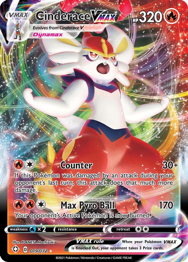 Buy Pokemon cards Australia - Cinderace VMAX 019/072 - Premium Raw Card from Monster Mart - Pokémon Card Emporium - Shop now at Monster Mart - Pokémon Cards Australia. MMB20, Shining Fates, Ultra Rare, VMAX