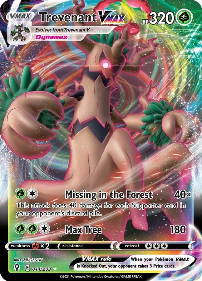 Buy Pokemon cards Australia - Trevenant VMAX 014/203 - Premium Raw Card from Monster Mart - Pokémon Card Emporium - Shop now at Monster Mart - Pokémon Cards Australia. Evolving Skies, MMB10, VMAX