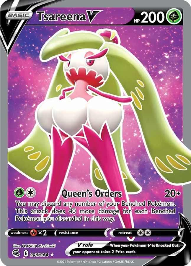 Buy Pokemon cards Australia - Tsareena V 246/264 - Premium Raw Card from Monster Mart - Pokémon Card Emporium - Shop now at Monster Mart - Pokémon Cards Australia. Full Art, Fusion Strike, Ultra Rare