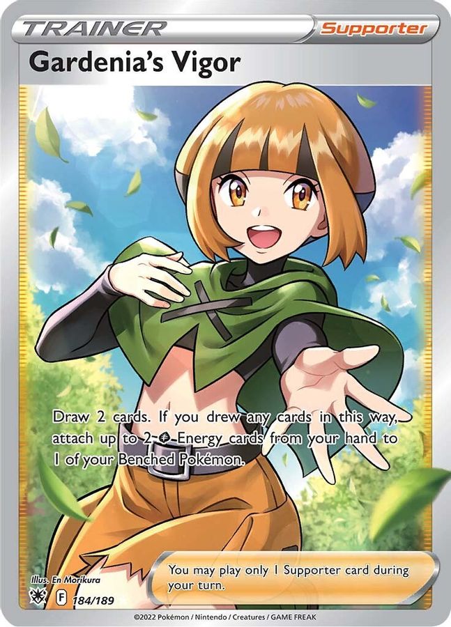 Buy Pokemon cards Australia - Gardenia's Vigor Trainer 184/189 - Premium Raw Card from Monster Mart - Pokémon Card Emporium - Shop now at Monster Mart - Pokémon Cards Australia. Astral Radiance, Trainer
