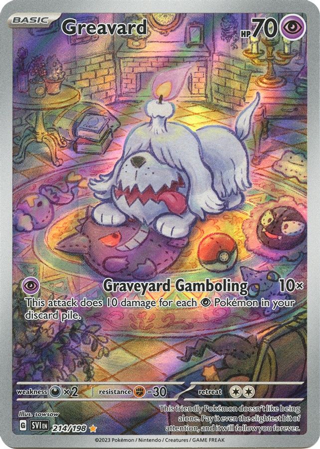 Buy Pokemon cards Australia - Greavard 214/198 - Premium Raw Card from Monster Mart - Pokémon Card Emporium - Shop now at Monster Mart - Pokémon Cards Australia. Illustration Rare, Scarlet & Violet, Scarlet & Violet Base Set