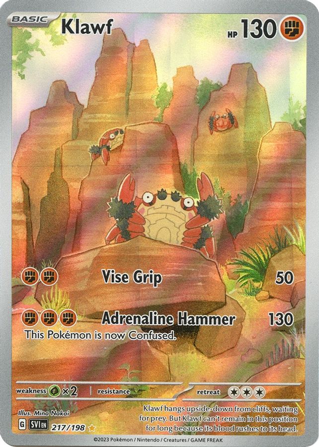 Buy Pokemon cards Australia - Klawf 217/198 - Premium Raw Card from Monster Mart - Pokémon Card Emporium - Shop now at Monster Mart - Pokémon Cards Australia. Illustration Rare, Scarlet & Violet, Scarlet & Violet Base Set