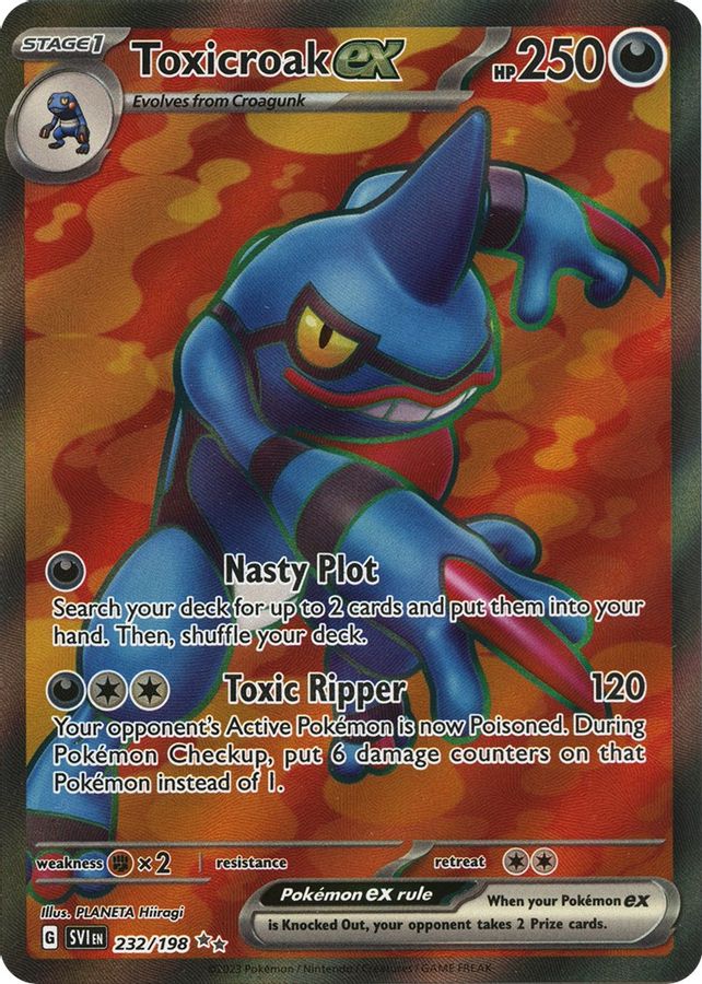 Buy Pokemon cards Australia - Toxicroak EX 232/198 - Premium from Monster Mart - Pokémon Card Emporium - Shop now at Monster Mart - Pokémon Cards Australia. EX, Scarlet & Violet, Scarlet & Violet Base Set