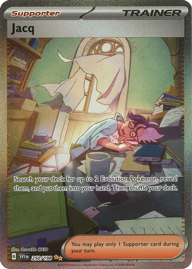 Buy Pokemon cards Australia - Jacq 250/198 - Premium Raw Card from Monster Mart - Pokémon Card Emporium - Shop now at Monster Mart - Pokémon Cards Australia. BF20, Scarlet & Violet, Scarlet & Violet Base Set, Special Illustration Rare