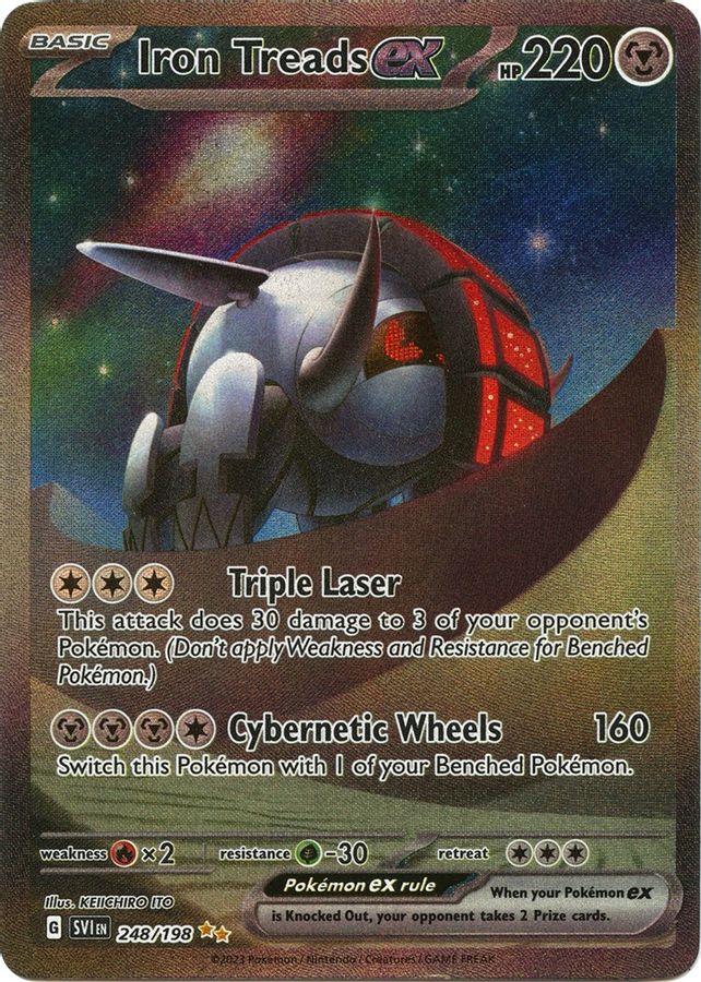 Buy Pokemon cards Australia - Iron Treads EX 248/198 - Premium Raw Card from Monster Mart - Pokémon Card Emporium - Shop now at Monster Mart - Pokémon Cards Australia. EX, Scarlet & Violet, Scarlet & Violet Base Set