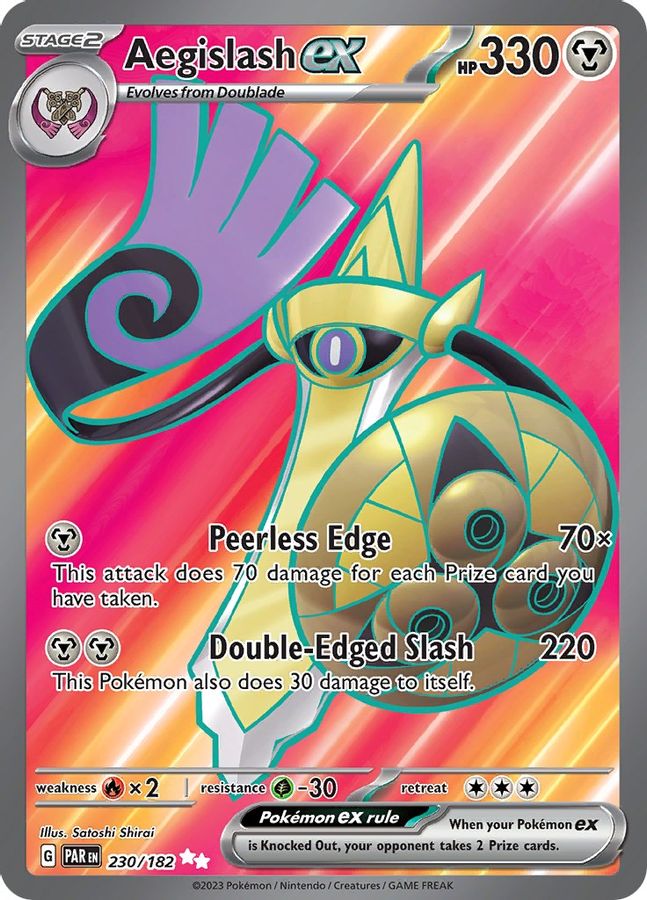 Buy Pokemon cards Australia - Aegislash EX 230/182 - Premium Raw Card from Monster Mart - Pokémon Card Emporium - Shop now at Monster Mart - Pokémon Cards Australia. EX, Paradox Rift, Ultra Rare